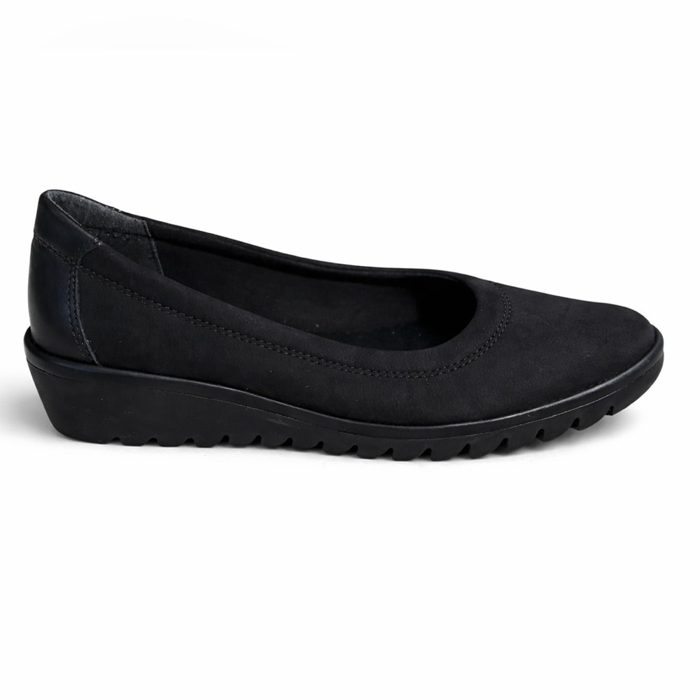 The Flexx Black Wedge Heel Comfort Shoes Women’s 8.5 Slip On Work Casual - Picture 3 of 6